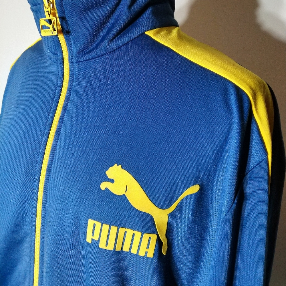 Puma Track Jacket Blue Yellow XL Mens